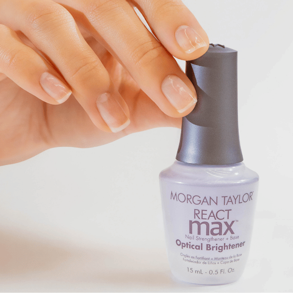 REACTMAX OPTICAL BRIGHTENER NAIL STRENGTHENER + EXTENDED WEAR BASE COAT